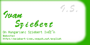 ivan sziebert business card